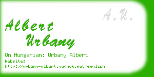 albert urbany business card